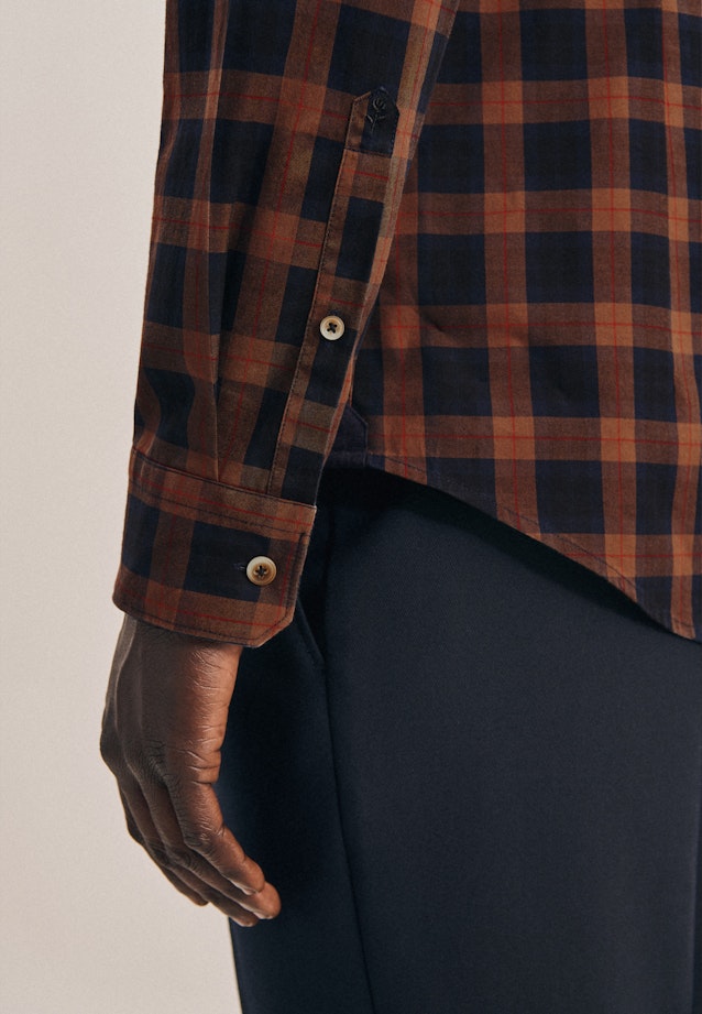 Slim Casual Hemd Karo in Braun |  Seidensticker Onlineshop