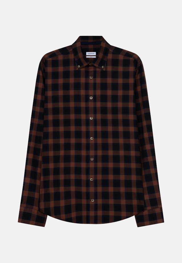 Slim Casual Hemd Karo in Braun |  Seidensticker Onlineshop