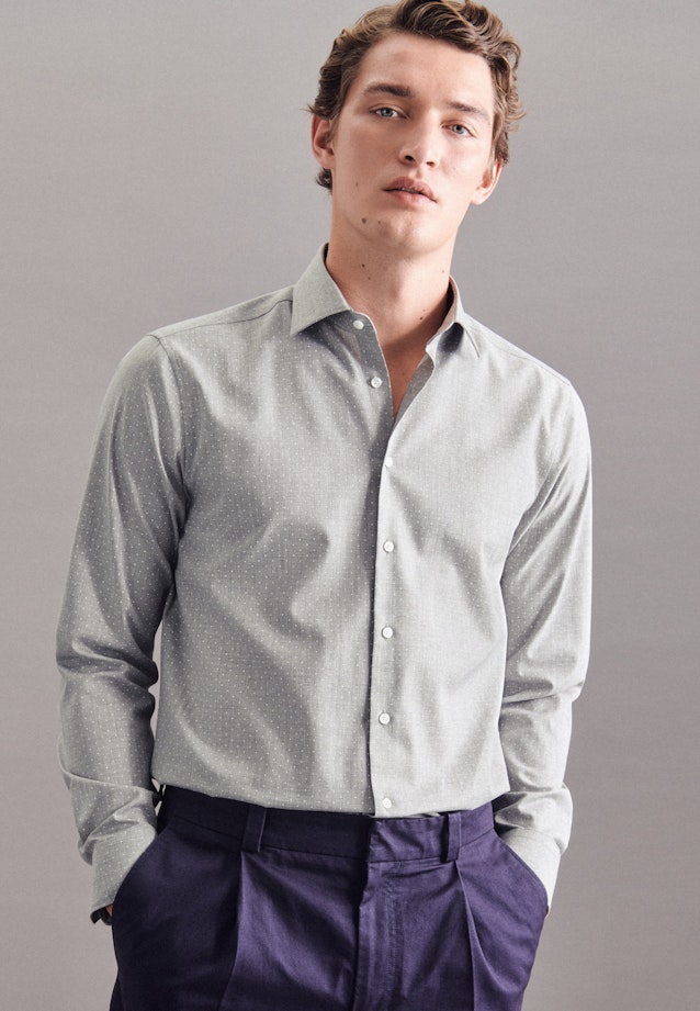 Regular Business Hemd Print in Grau |  Seidensticker Onlineshop