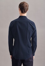 Slim Chemise casual uni in Bleu Foncé |  Seidensticker Onlineshop