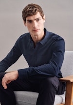 Slim Chemise casual uni in Bleu Foncé |  Seidensticker Onlineshop