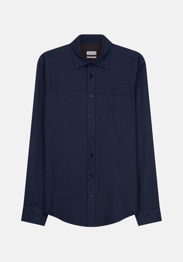 Casual Shirt in Slim with Button-Down-Kraag in Donkerblauw |  Seidensticker Onlineshop