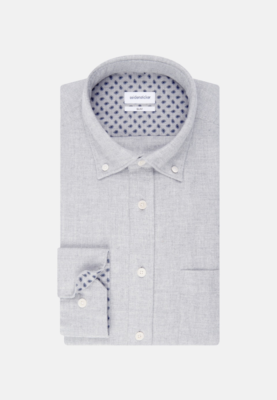 Casual Hemd in Slim mit Button-Down-Kragen in Grau |  Seidensticker Onlineshop