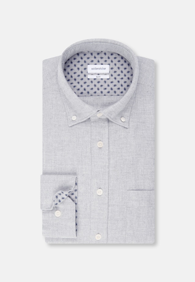 Slim Casual Hemd Uni in Grau |  Seidensticker Onlineshop