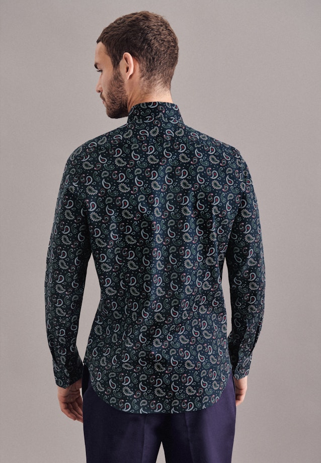 Slim Business Shirt Print in Dark Blue |  Seidensticker Onlineshop