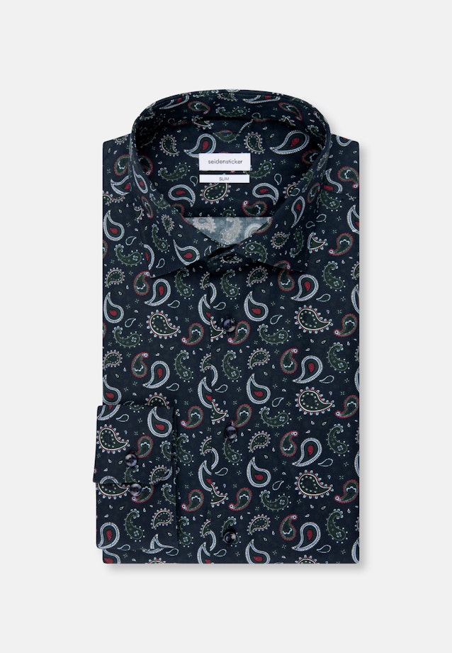 Slim Business Shirt Print in Dark Blue |  Seidensticker Onlineshop