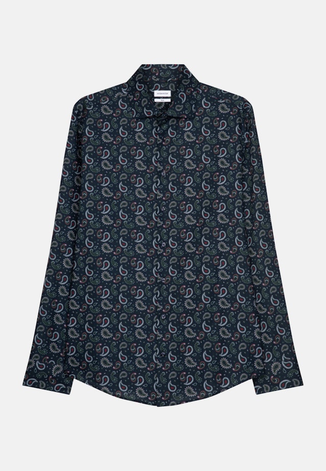 Slim Business Shirt Print in Dark Blue |  Seidensticker Onlineshop