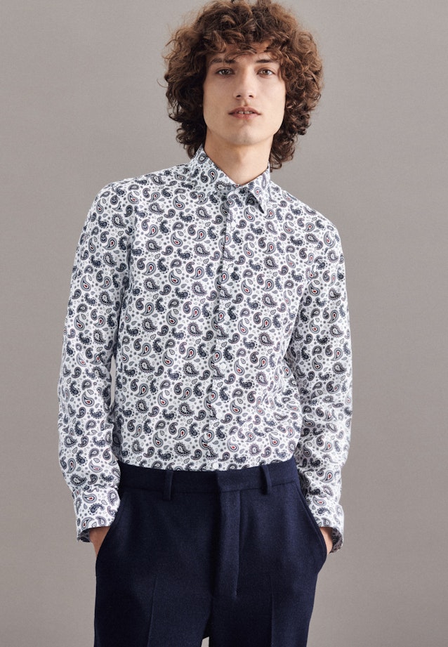 Slim Business Hemd Print in Weiß |  Seidensticker Onlineshop