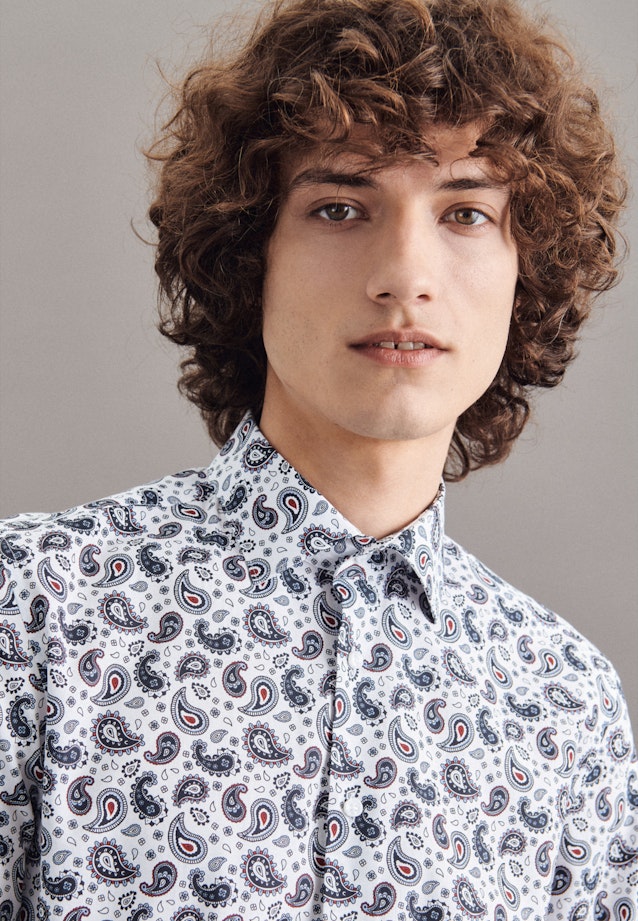 Slim Business Hemd Print in Weiß |  Seidensticker Onlineshop