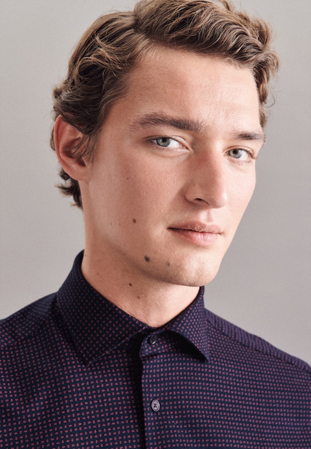 Regular Chemise en jersey Imprimé in Bleu Foncé |  Seidensticker Onlineshop