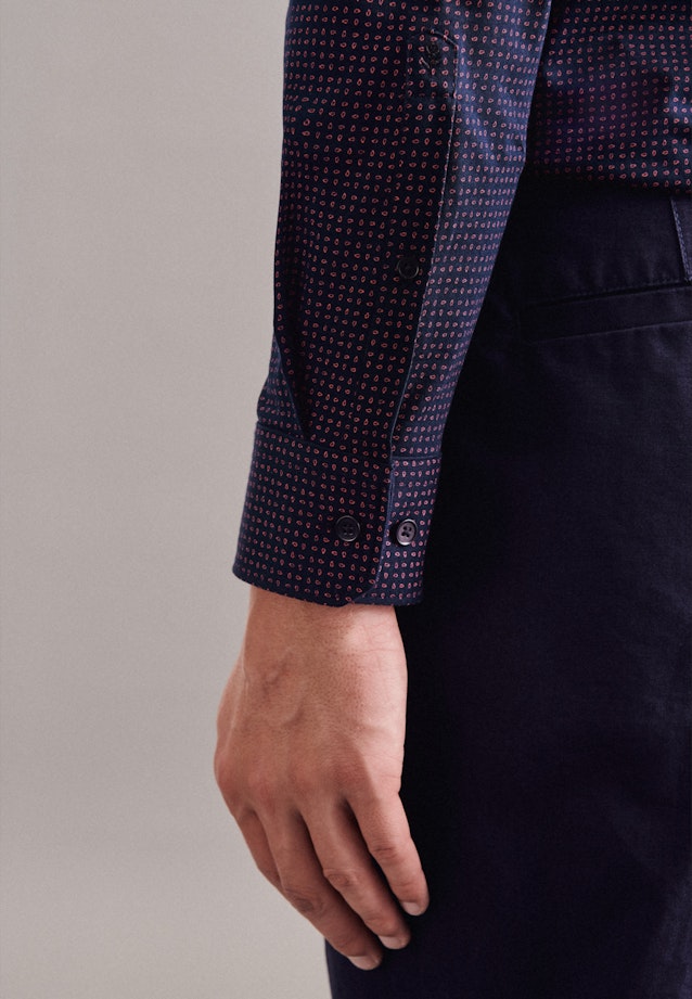 Regular Chemise en jersey Imprimé in Bleu Foncé |  Seidensticker Onlineshop