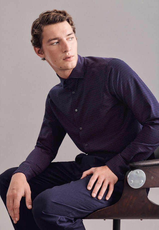 Regular Chemise en jersey Imprimé in Bleu Foncé |  Seidensticker Onlineshop