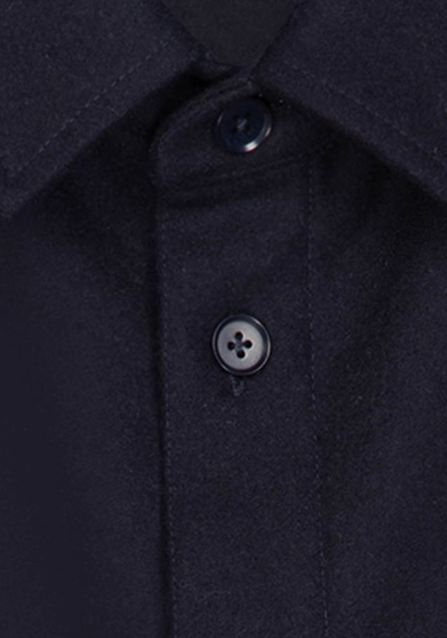 Twill / Moleskin Overshirt in Regular mit Kentkragen in Dunkelblau |  Seidensticker Onlineshop