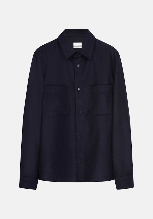Regular Overshirt Uni in Dunkelblau | Seidensticker Onlineshop