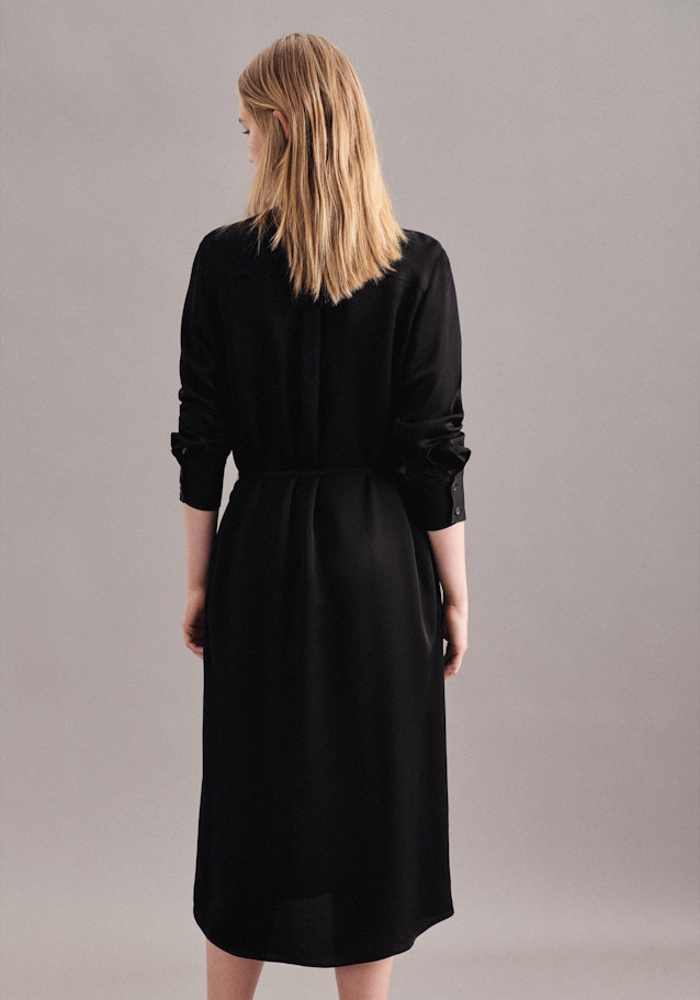 Krepp Satin Maxi Kleid in Schwarz |  Seidensticker Onlineshop