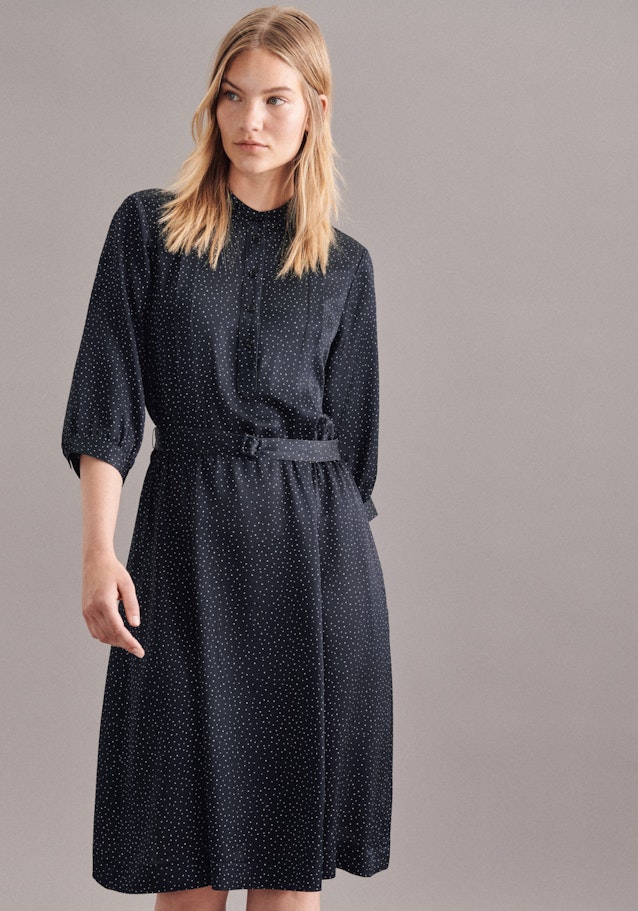 Krepp Satin Midi Kleid in Schwarz |  Seidensticker Onlineshop