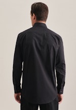 Chemise Business Regular Popeline Col Kent in Noir |  Seidensticker Onlineshop