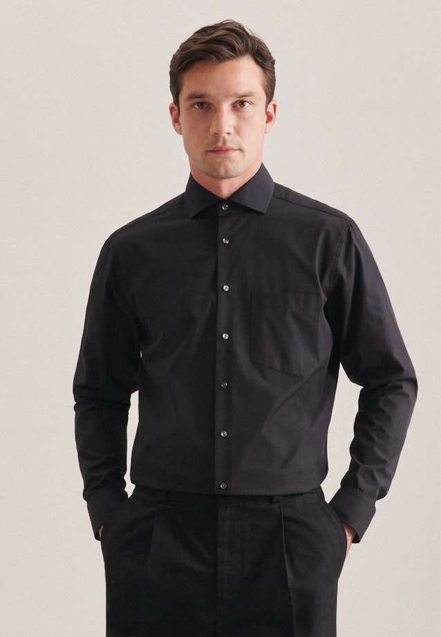 Regular Business Hemd Uni in Schwarz |  Seidensticker Onlineshop