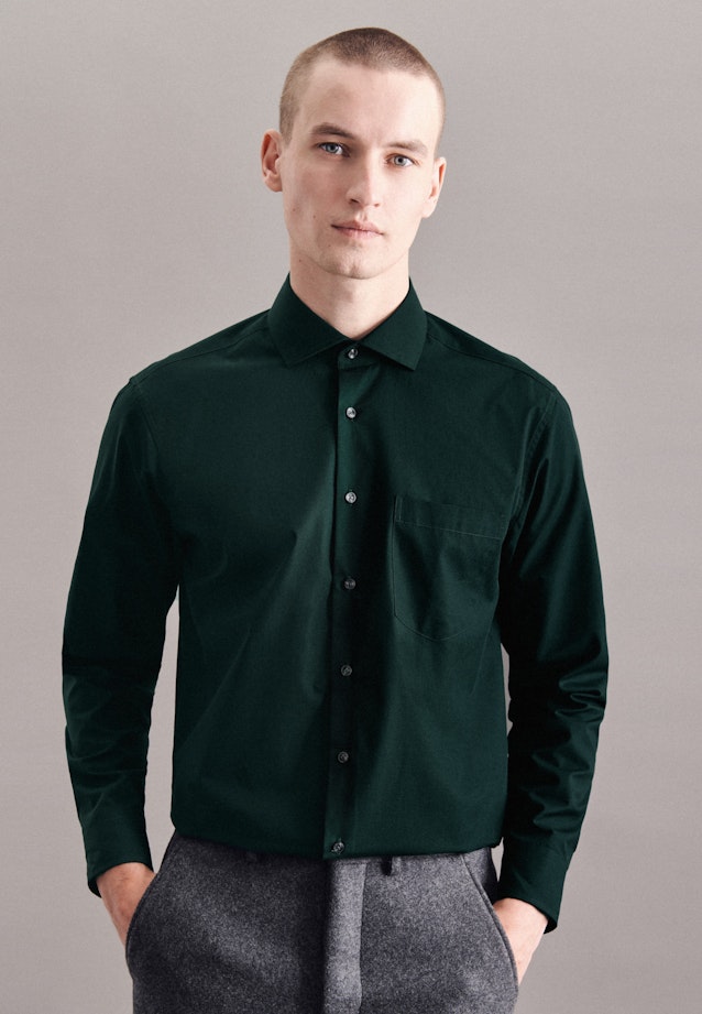 Regular Business shirt Uni in Green |  Seidensticker Onlineshop