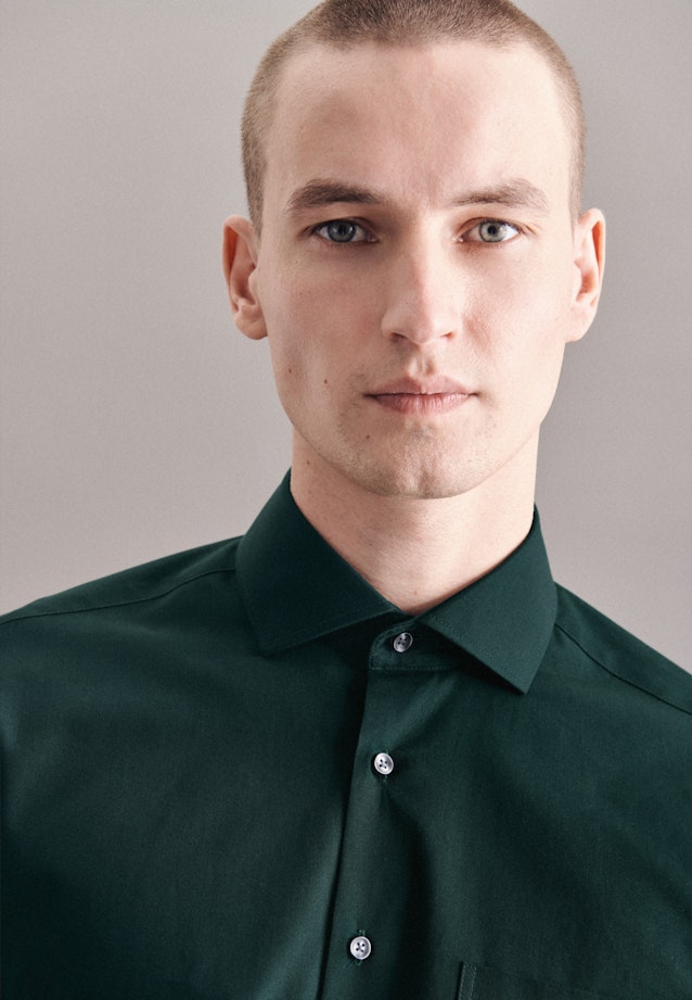 Regular Business shirt Uni in Green |  Seidensticker Onlineshop