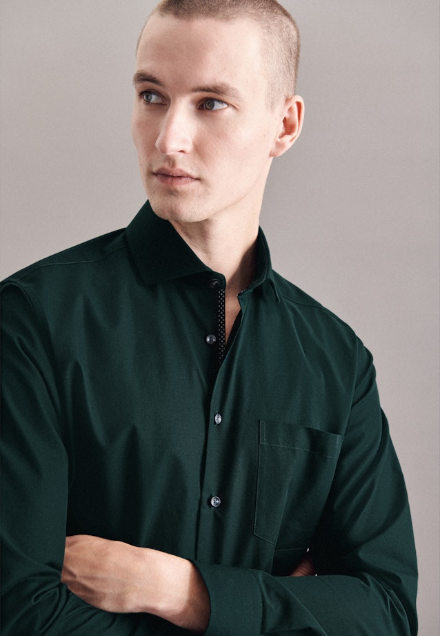 Regular Business shirt Uni in Green |  Seidensticker Onlineshop