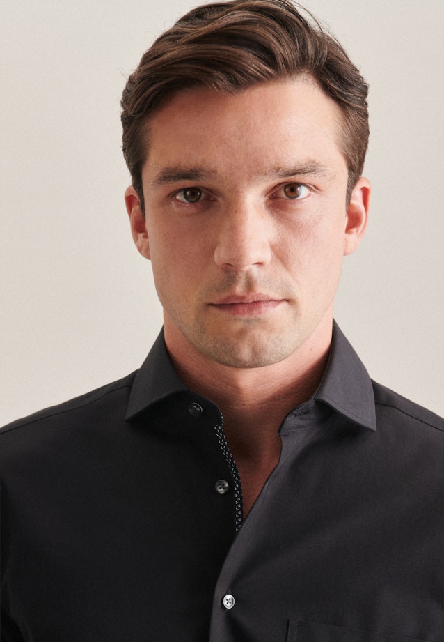 Regular Business Hemd Uni in Schwarz |  Seidensticker Onlineshop