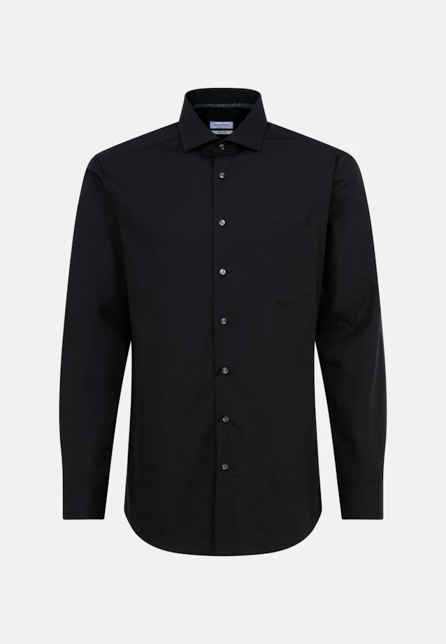 Regular Business Hemd Uni in Schwarz |  Seidensticker Onlineshop