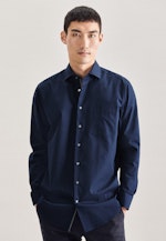 Chemise Business Regular Popeline Col Kent in Bleu Foncé |  Seidensticker Onlineshop