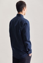 Non-iron Poplin Business Shirt in Regular with Kent-Collar in Dark Blue |  Seidensticker Onlineshop