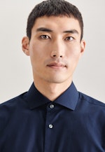 Non-iron Poplin Business Shirt in Regular with Kent-Collar in Dark Blue |  Seidensticker Onlineshop