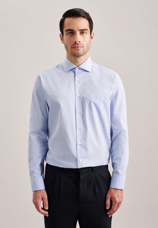 Regular Chemise d'affaires Uni dans Bleu Clair | Boutique en ligne Seidensticker