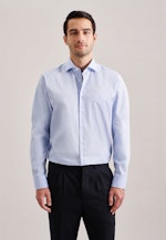 Non-iron Poplin Business Shirt in Regular with Kent-Collar in Light Blue |  Seidensticker Onlineshop