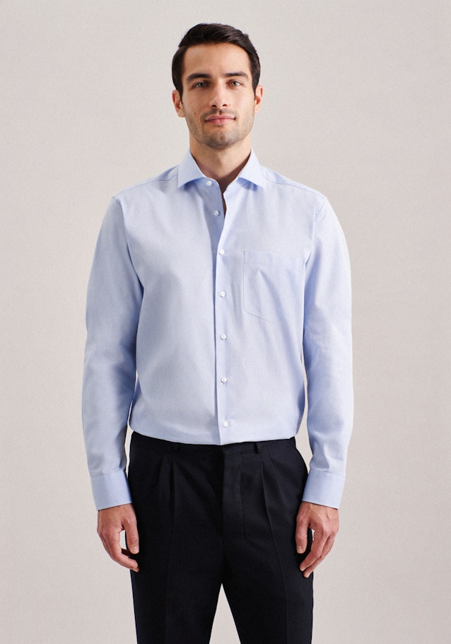 Regular Chemise d'affaires Uni in Bleu Clair | Seidensticker Onlineshop