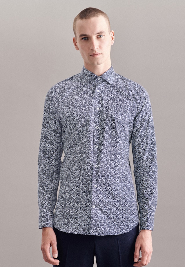 X-Slim Business Shirt Print in Dark Blue |  Seidensticker Onlineshop