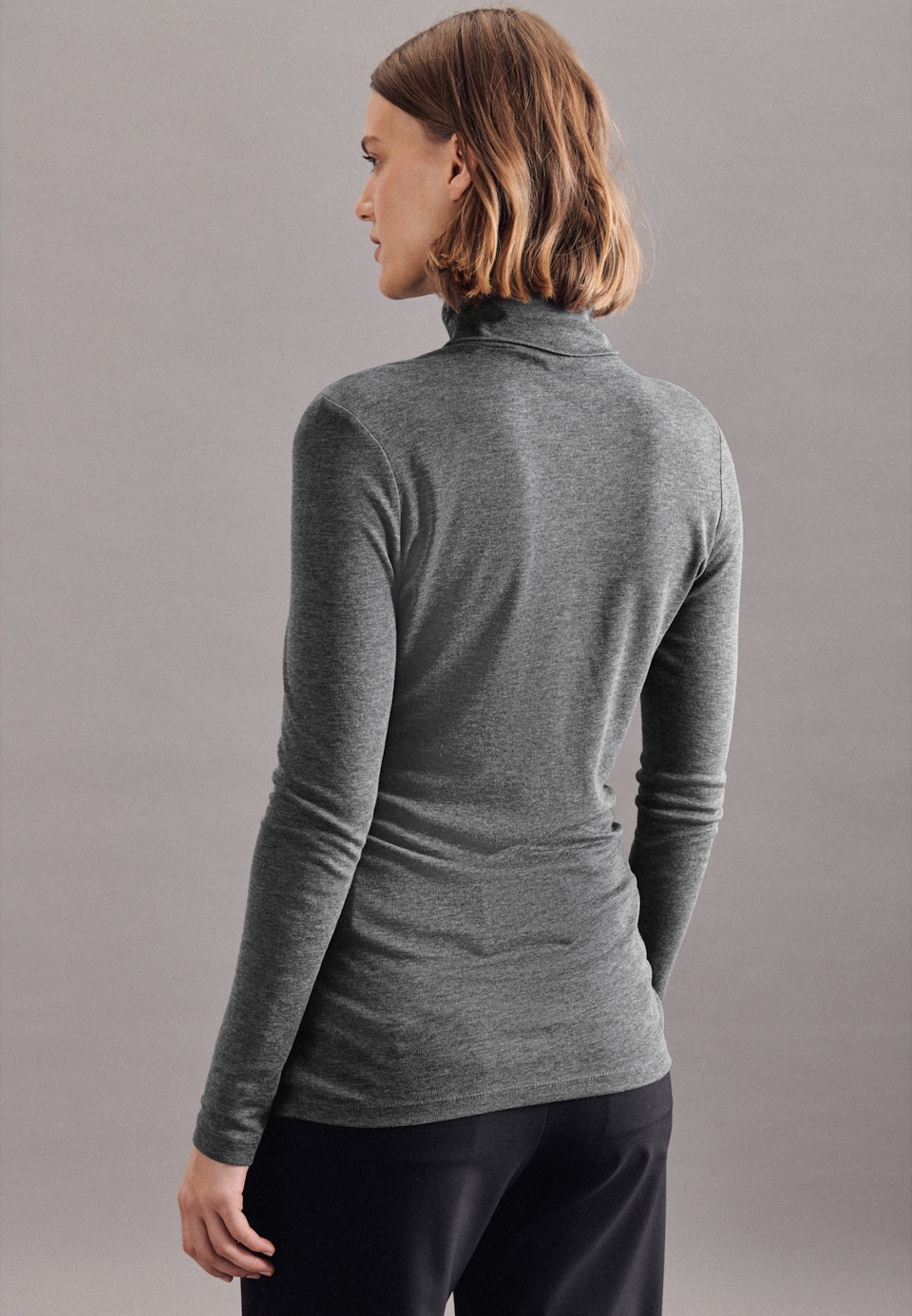 Rollkragen Pullover Slim Fit in Grau |  Seidensticker Onlineshop
