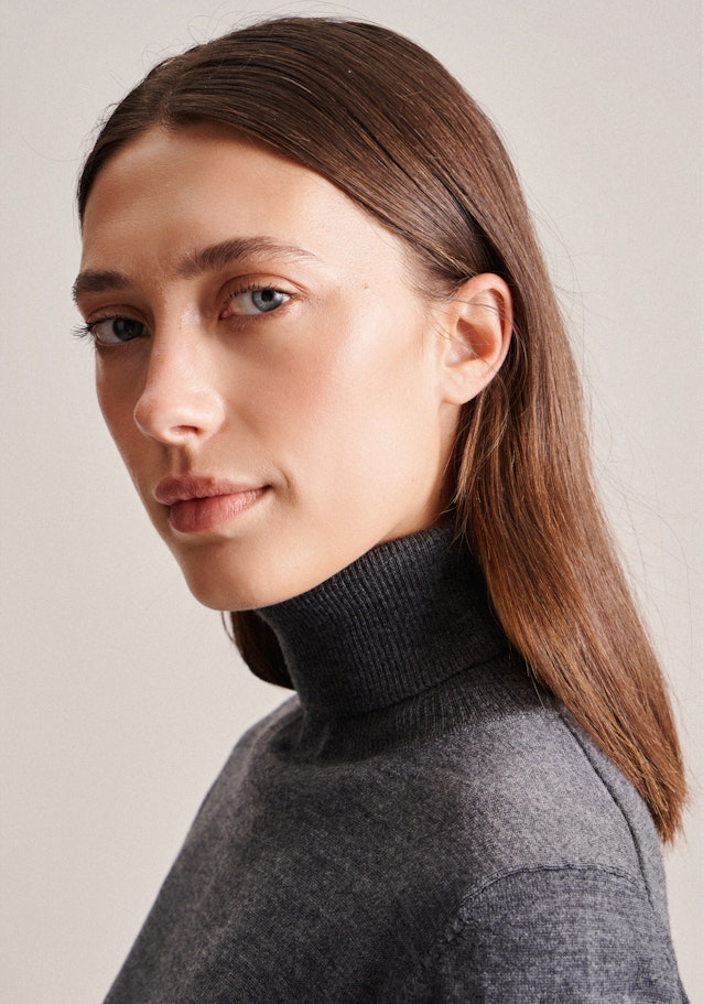 Polo neck Pullover in Grey |  Seidensticker Onlineshop