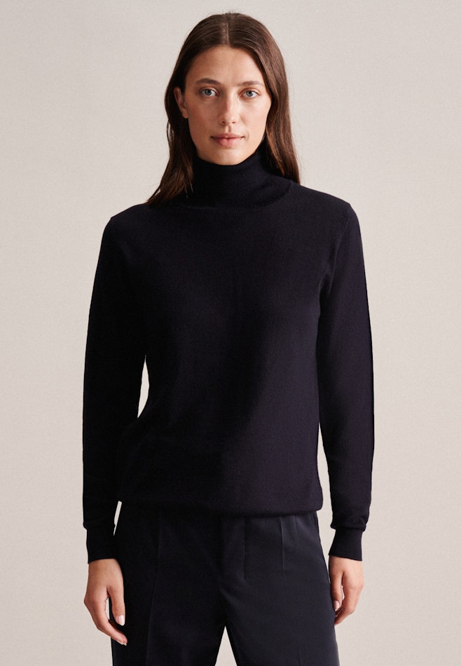 Polo neck Pullover in Dark Blue | Seidensticker online shop