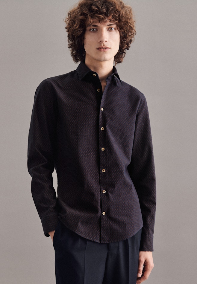 Casual Shirt in Slim with Kent-Collar in Brown | Seidensticker online shop