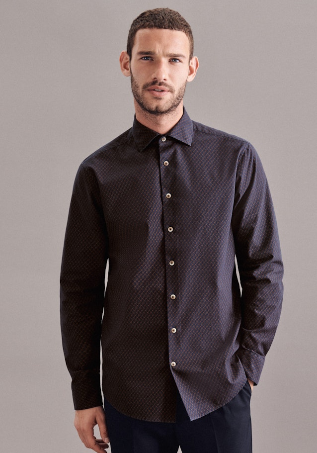 Casual Shirt in Regular with Kent-Collar in Brown | Seidensticker Onlineshop
