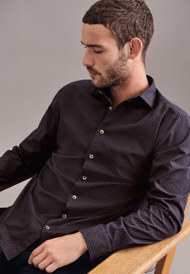 Casual Shirt in Regular with Kent-Collar in Brown |  Seidensticker Onlineshop