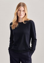 Pullover Encolure Ronde in Bleu Foncé |  Seidensticker Onlineshop