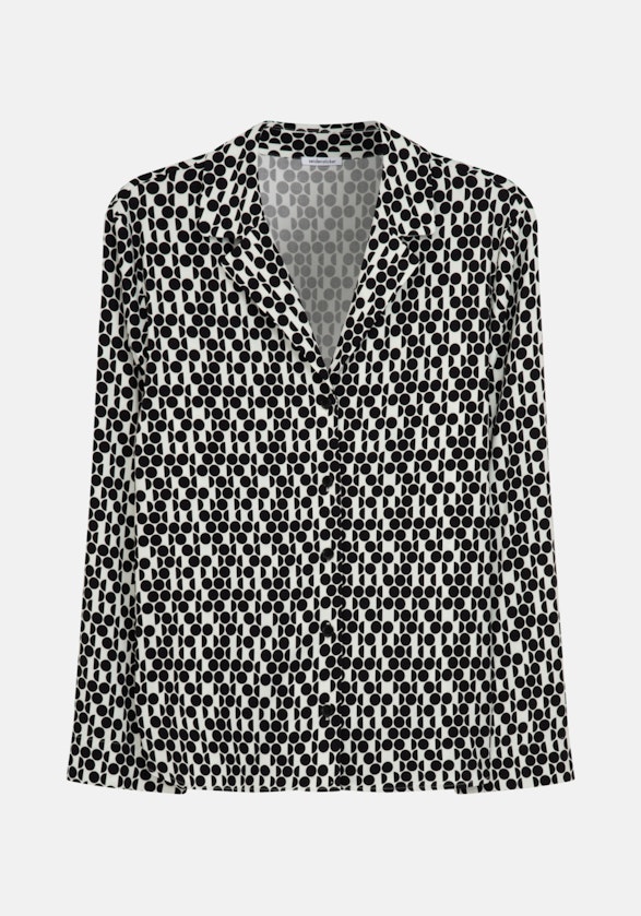 Long sleeve Crepe Lapel Collar Blouse in Black |  Seidensticker Onlineshop