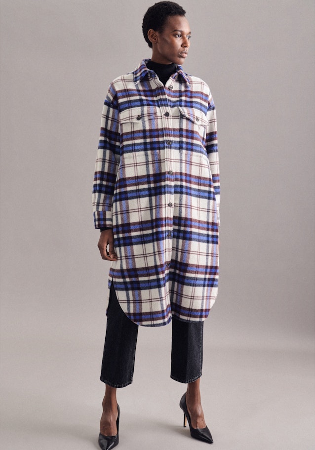 Oversized fit Mantel Karo in Dunkelblau | Seidensticker Onlineshop