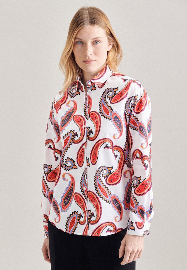Regular fit Hemdbluse Druck in Weiß |  Seidensticker Onlineshop