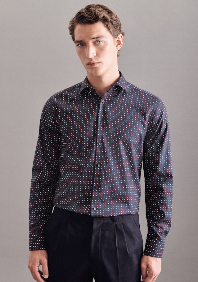 Business Shirt in Regular with Kent-Collar in Dark Blue |  Seidensticker Onlineshop