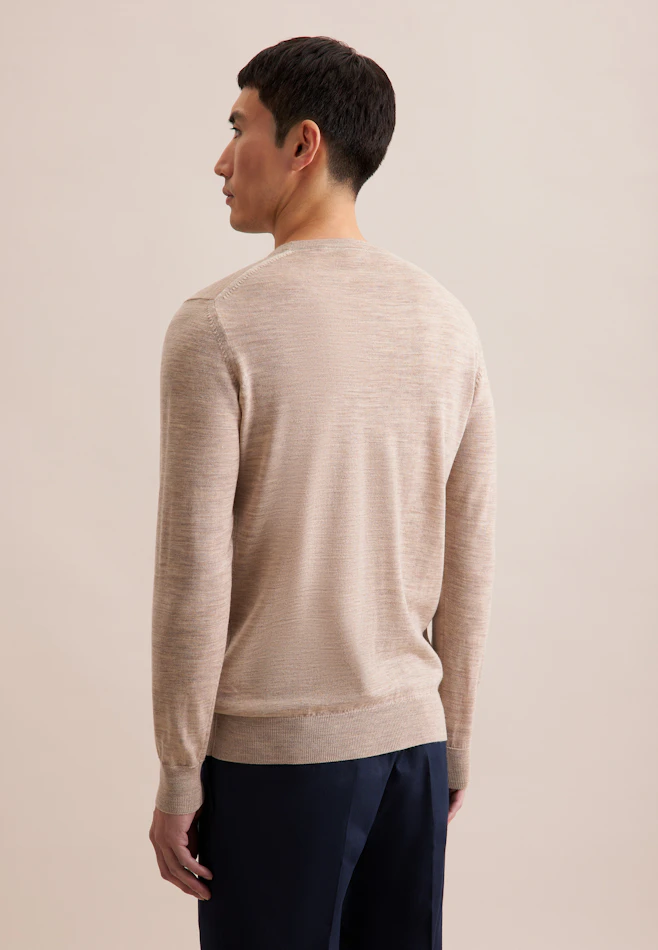 Regular Pull-over Uni dans Beige | Boutique en ligne Seidensticker