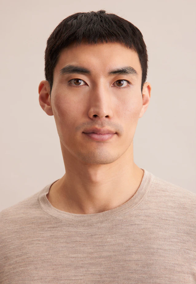 Regular Pullover Uni in Beige |  Seidensticker Onlineshop