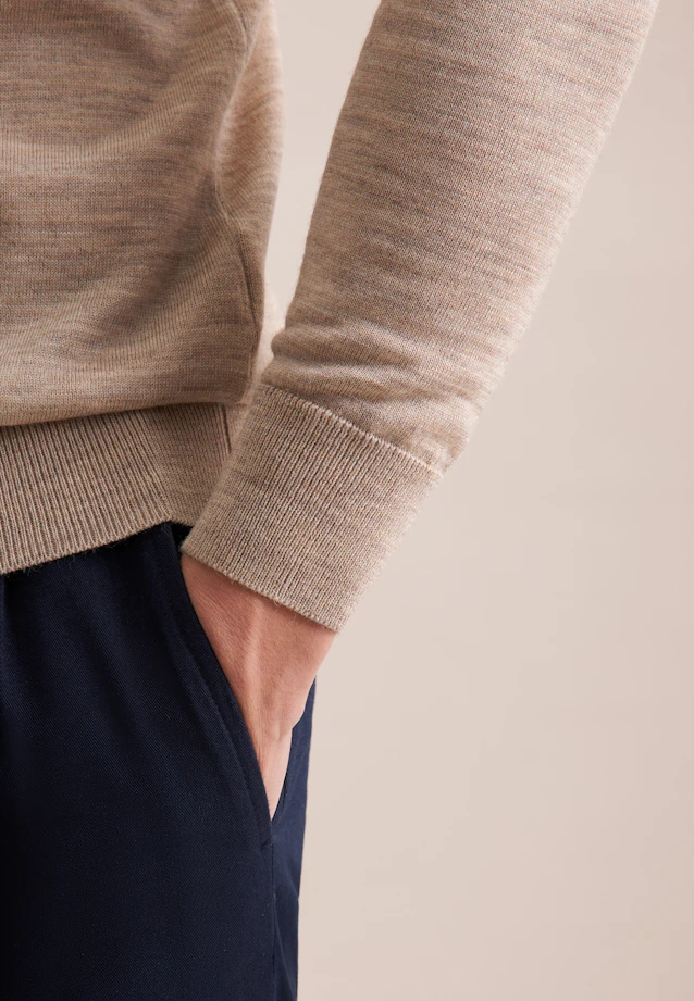 Regular Pull-over Uni in Beige |  Seidensticker Onlineshop