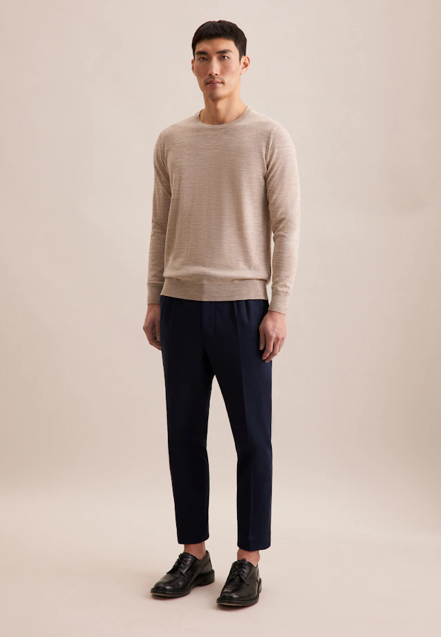 Regular Pullover Uni in Beige |  Seidensticker Onlineshop