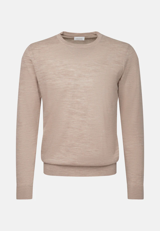 Regular Pullover Uni in Beige |  Seidensticker Onlineshop